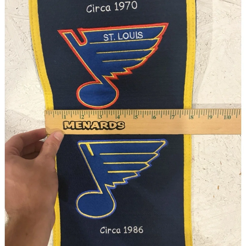 ST. LOUIS BLUES EVOLUTIONS BANNER EMBROIDERED WOOL 8